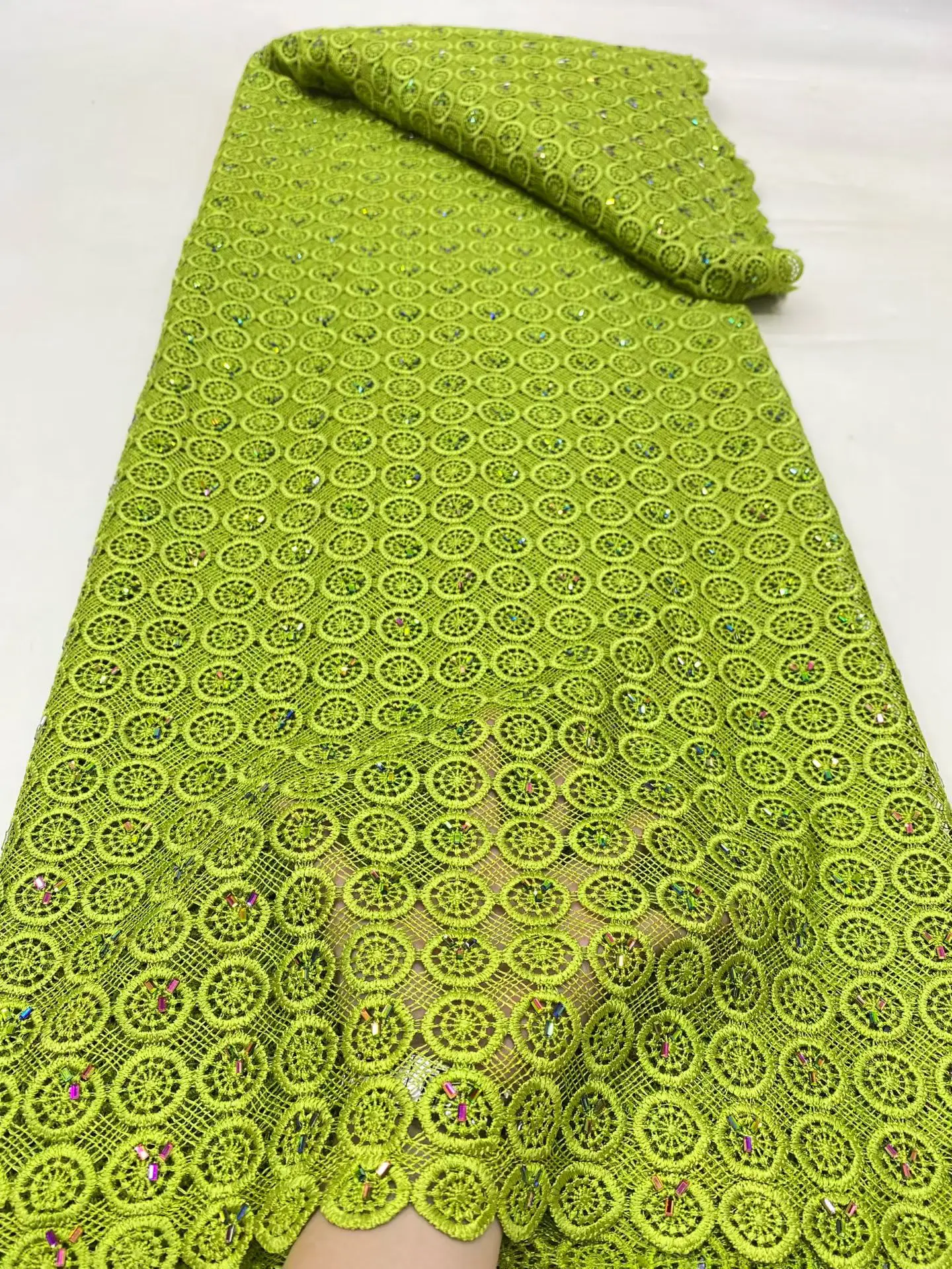 Nigerian Tulle Lace, African Bridal Fabric 5Yards ,Beaded French Guipure with Sequins Embroidery for Wedding Dress & Party Gown
Nigerian Tulle Lace, African Bridal Fabric 5Yards ,Beaded French Guipure with Sequins Embroidery for Wedding Dress & Party Gown