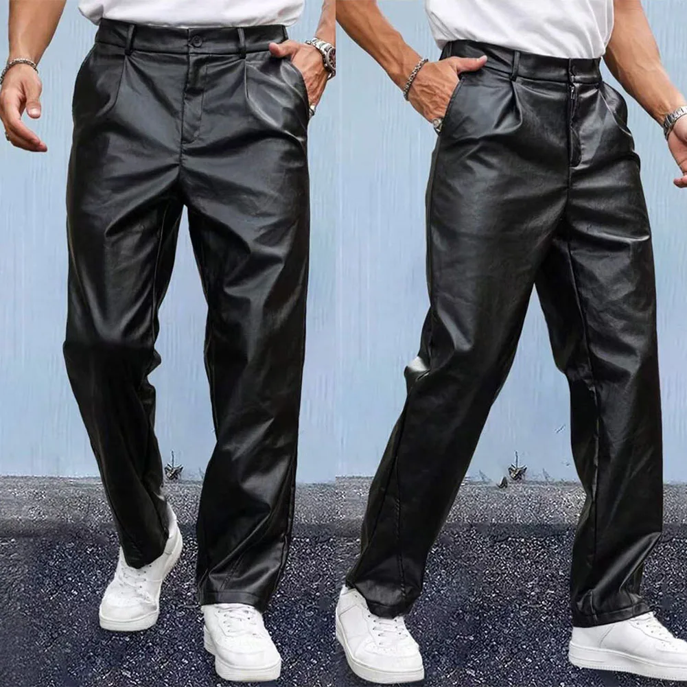 Men's Letaher Motorcycle Wet Look Pants Wide Leg Hip Hop Streetwear Fashion Y2k Trousers Hombre Casual Pants
Men's Letaher Motorcycle Wet Look Pants Wide Leg Hip Hop Streetwear Fashion Y2k Trousers Hombre Casual Pants
