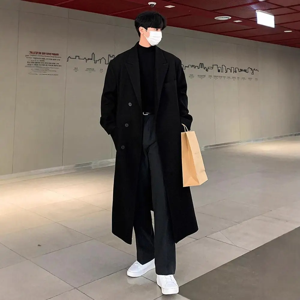 Winter Thickened Overcoat Knee-Length Loose Korean Style Woolen Coat Youthful Straight Hem Single Button Closure Pure Color
Winter Thickened Overcoat Knee-Length Loose Korean Style Woolen Coat Youthful Straight Hem Single Button Closure Pure Color