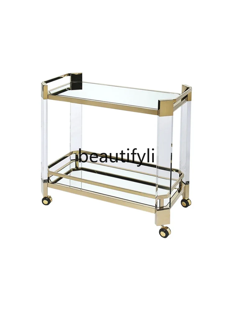 Light luxury dining car acrylic movable tea car stainless steel gold high-end snack car
Light luxury dining car acrylic movable tea car stainless steel gold high-end snack car