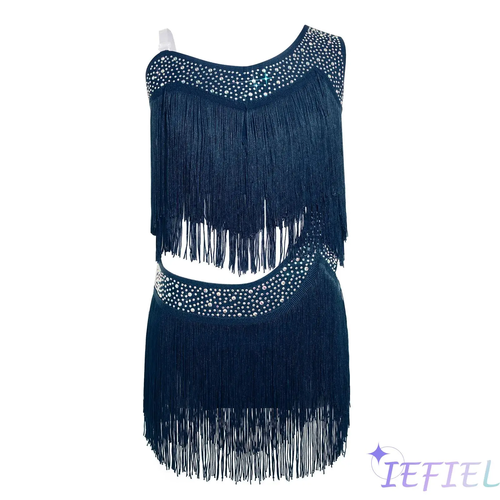 Girls Tassel Latin Dance Dress Shiny Rhinestones Cutout Asymmetrical Fringe Dress for Rumba Cha-Cha Performance Competition
Girls Tassel Latin Dance Dress Shiny Rhinestones Cutout Asymmetrical Fringe Dress for Rumba Cha-Cha Performance Competition