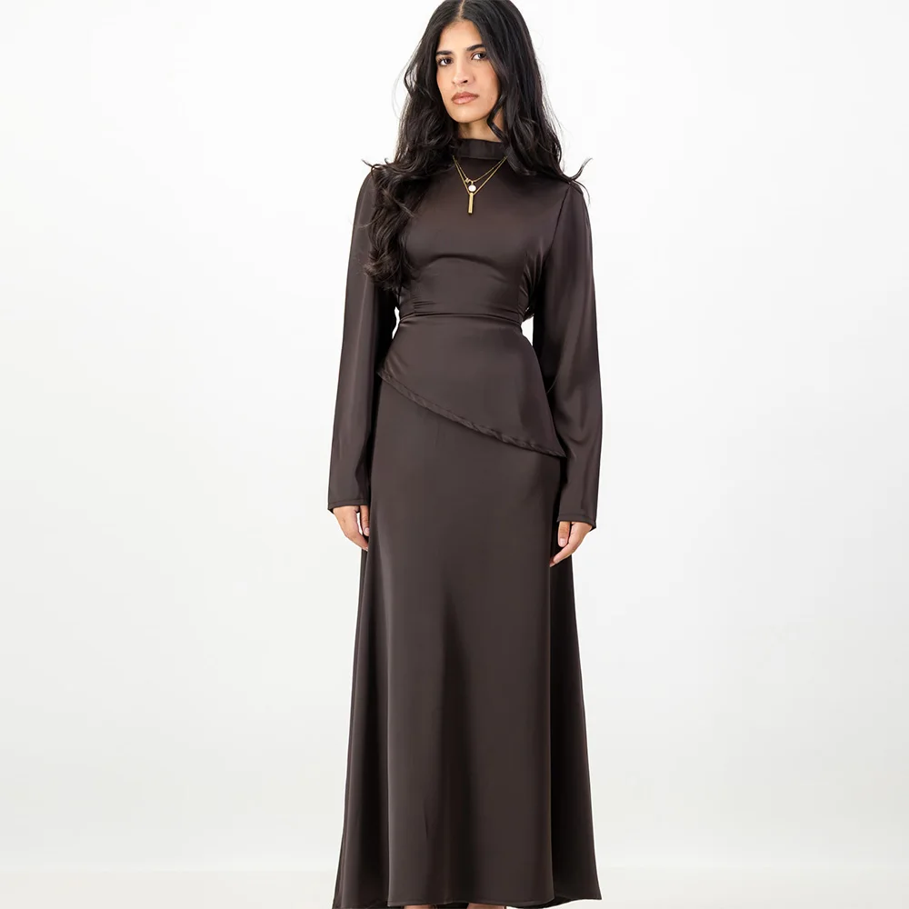 Customized High Collar Long Sleeves Evening Dress Simple A-Line Ankle Length Party Dresses Formal Zipper Back Homecoming Dress
Customized High Collar Long Sleeves Evening Dress Simple A-Line Ankle Length Party Dresses Formal Zipper Back Homecoming Dress