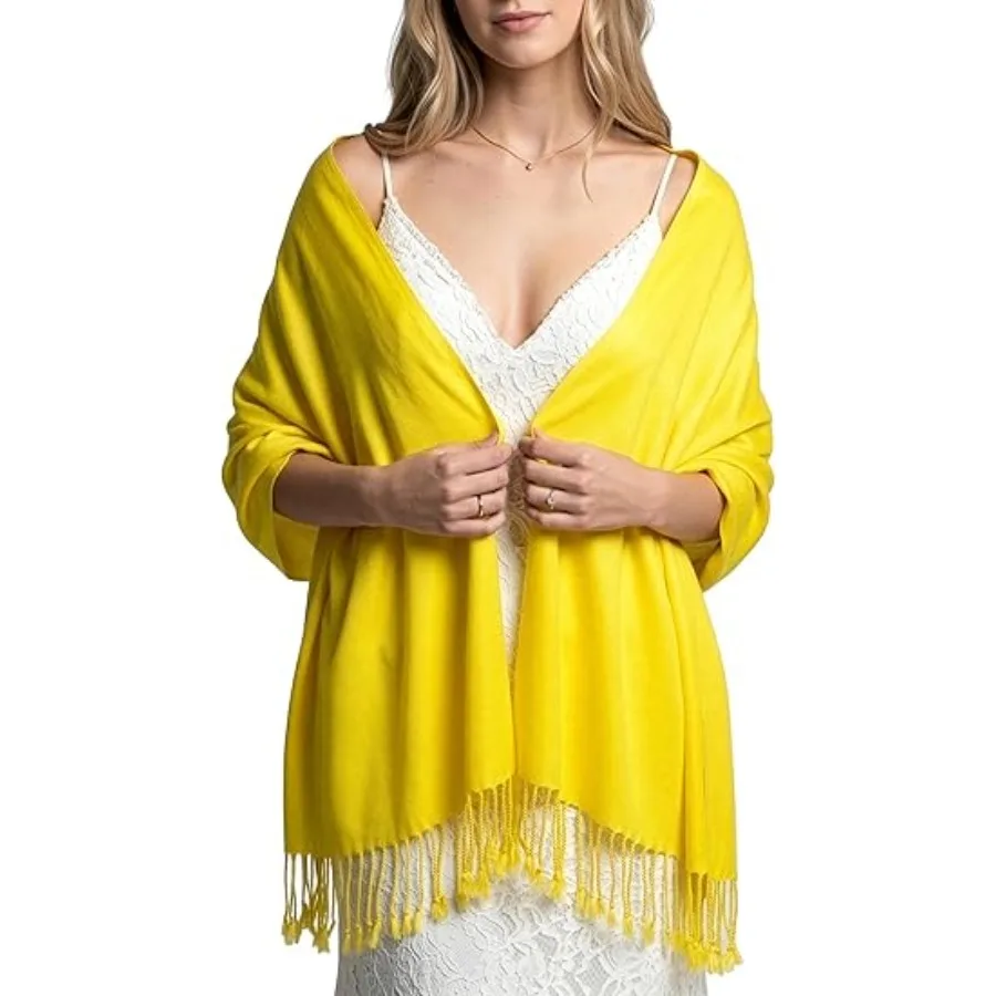 Lightweight Pashmina Scarf for Women – Soft Silky Shawl Wrap for Evening Dresses, Bridesmaids & Everyday Wear, Yellow
Lightweight Pashmina Scarf for Women – Soft Silky Shawl Wrap for Evening Dresses, Bridesmaids & Everyday Wear, Yellow