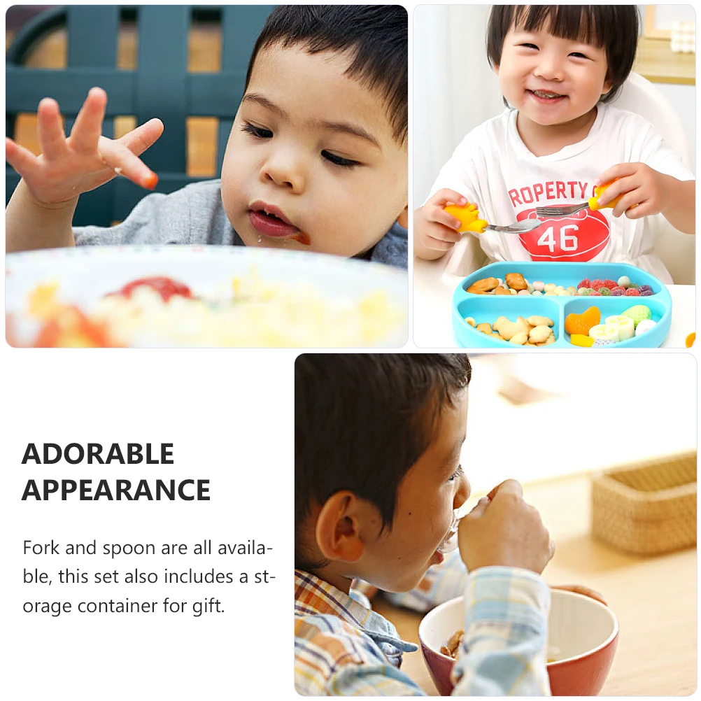 Baby Learns to Eat Spoon Fork Set Stainless Steel Toddler Utensils Safe FeedingSpoons Infant Nursing Supplies
Baby Learns to Eat Spoon Fork Set Stainless Steel Toddler Utensils Safe FeedingSpoons Infant Nursing Supplies
