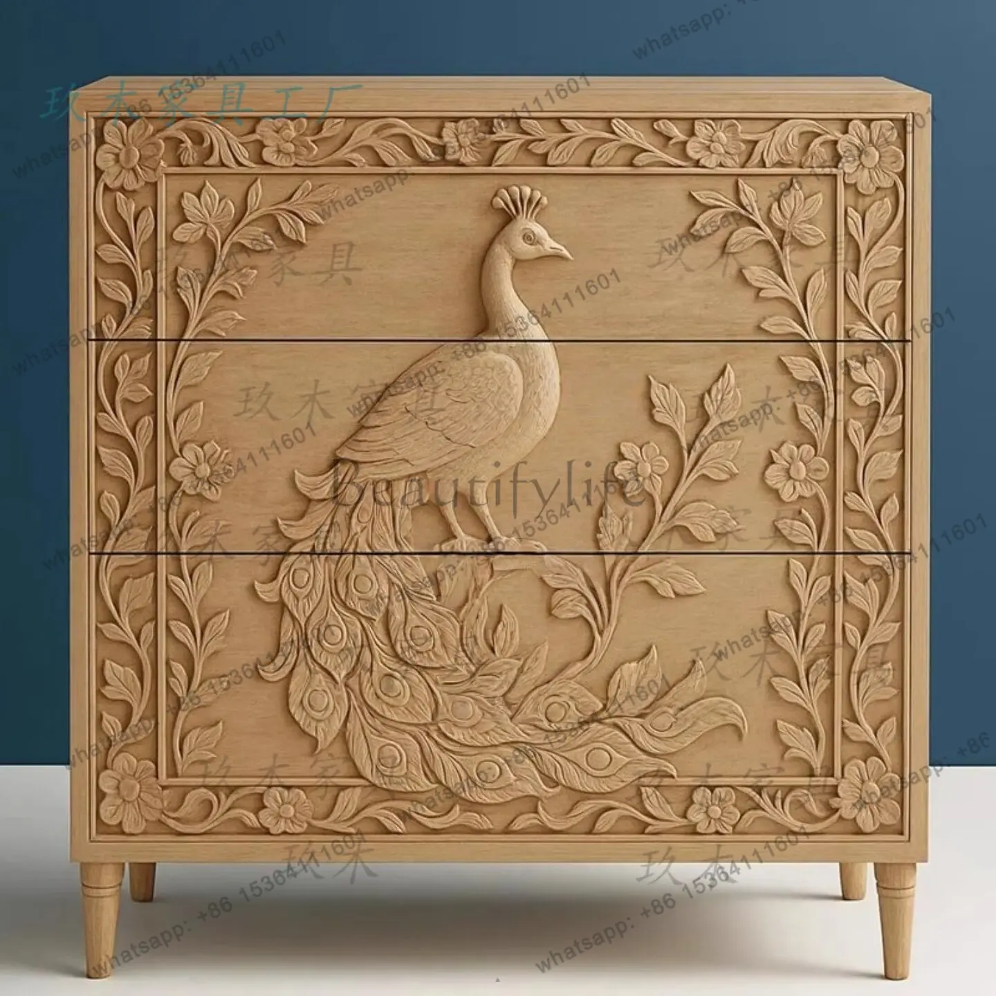 American country solid wood carving flower chest French retro old storage drawer cabinet
American country solid wood carving flower chest French retro old storage drawer cabinet