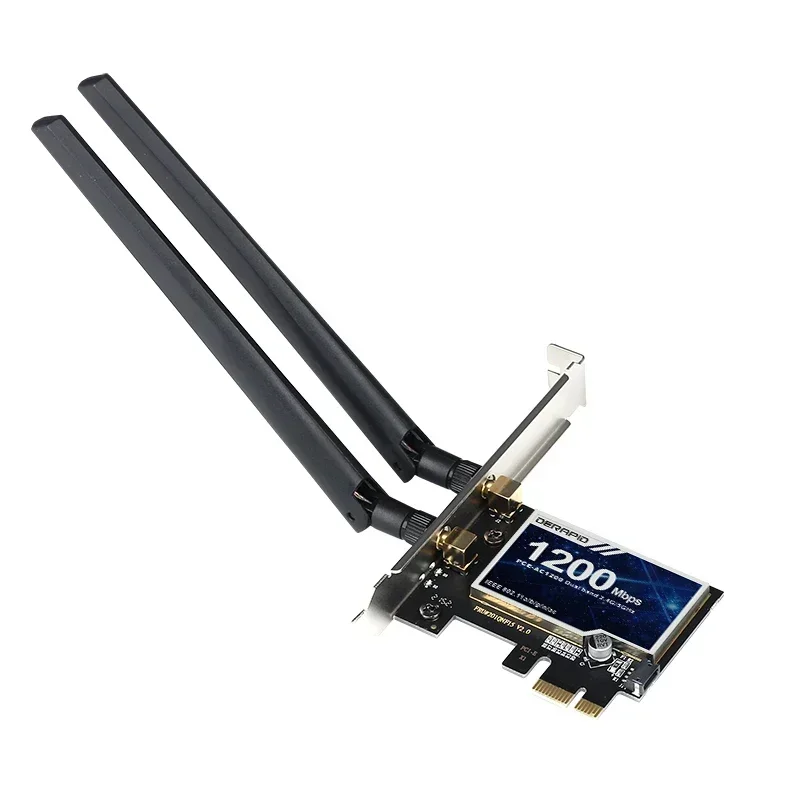 Адаптер Wi-Fi 5, PCI-E, беспроводная сетевая карта AC1200, 2,4 ГГц/5 ГГц, 802.11AC для настольного компьютера Bluetooth 4,2, Windows 7/8/10/11
Адаптер Wi-Fi 5, PCI-E, беспроводная сетевая карта AC1200, 2,4 ГГц/5 ГГц, 802.11AC для настольного компьютера Bluetooth 4,2, Windows 7/8/10/11