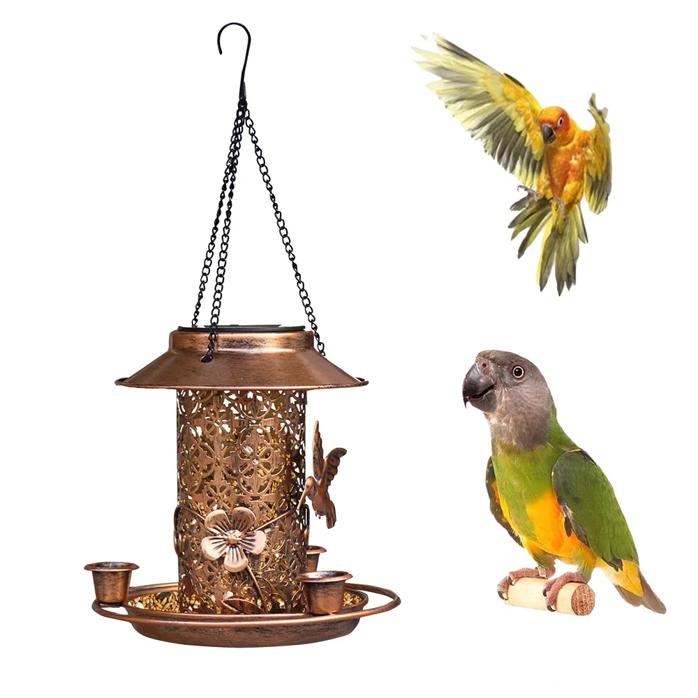 Solar Bird Feeder Metal Outdoors Hanging Bird House with Light Gift Ideas for Bird Lovers Outdoor Garden Backyard Decoration
Solar Bird Feeder Metal Outdoors Hanging Bird House with Light Gift Ideas for Bird Lovers Outdoor Garden Backyard Decoration