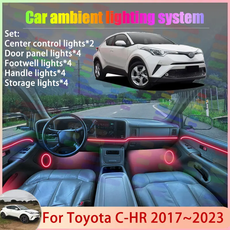 For Toyota C-HR AX10 AX50 IZOA 2017~2023 NGX10 2/18 in 1 Car Atmosphere Light Lamp RGB Shade Ensemble Streamer Atmosphere Set
For Toyota C-HR AX10 AX50 IZOA 2017~2023 NGX10 2/18 in 1 Car Atmosphere Light Lamp RGB Shade Ensemble Streamer Atmosphere Set