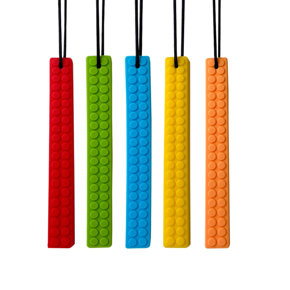 1/5pcs Brick strip Sensory Silicone Teether Baby Teething Toys Chewable Necklace BPA Free Silicone Teether Oral Motor Tools
1/5pcs Brick strip Sensory Silicone Teether Baby Teething Toys Chewable Necklace BPA Free Silicone Teether Oral Motor Tools
