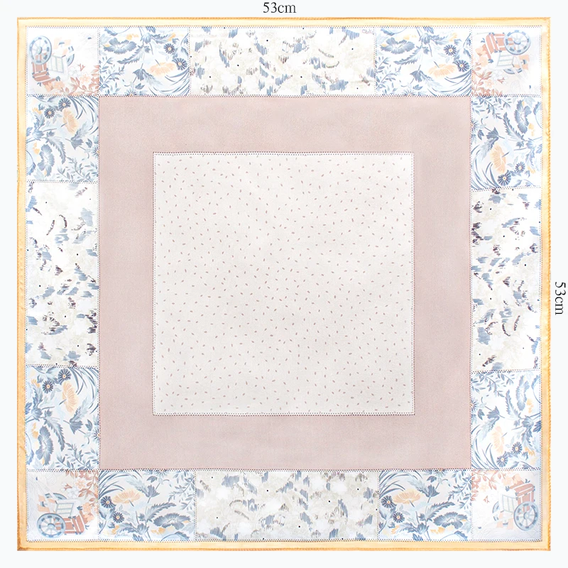 Women's 100% Mulberry Silk Scarf 53x53cm Pastel Floral Border Print Square Neck Bandana Versatile Fashion Accessory
Women's 100% Mulberry Silk Scarf 53x53cm Pastel Floral Border Print Square Neck Bandana Versatile Fashion Accessory