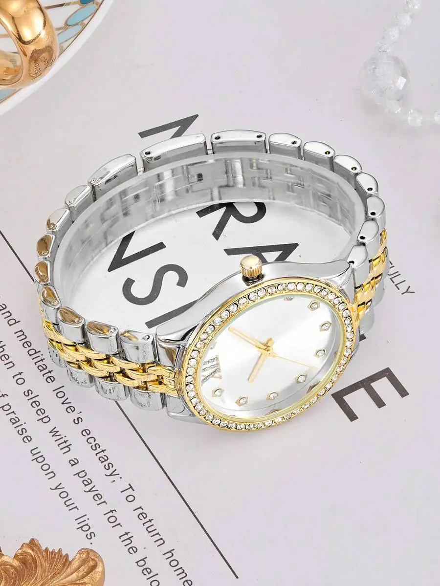 Womens Alloy Strap Fashion Quartz Watch With Rhinestone Bezel For Daily Wear
Womens Alloy Strap Fashion Quartz Watch With Rhinestone Bezel For Daily Wear
