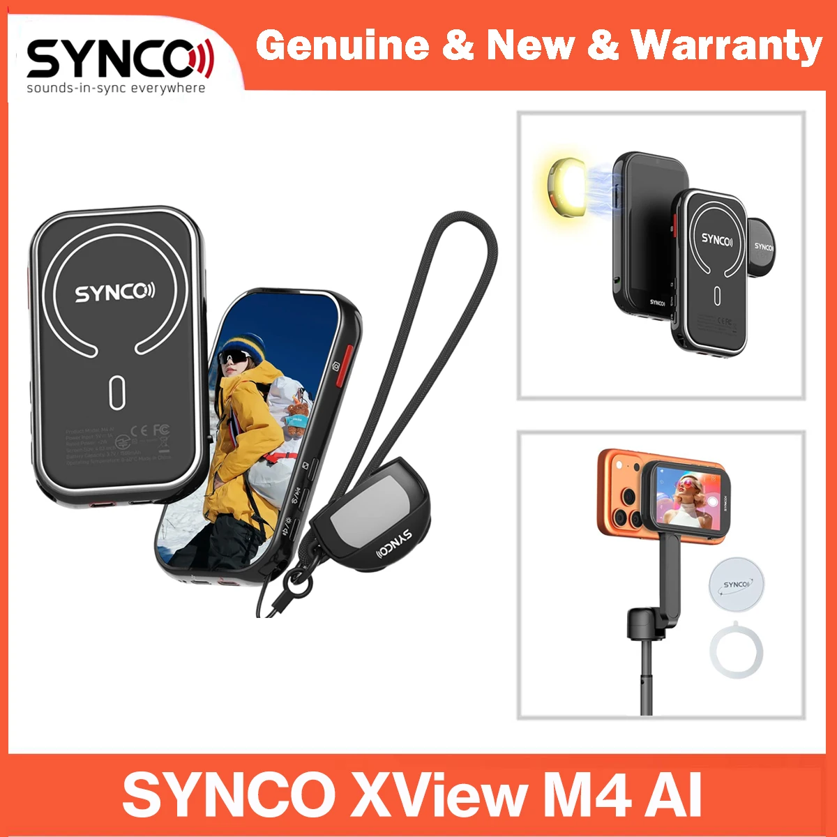 SYNCO XView M4 AI Wireless Magnetic Phone Vlog Selfie Monitor 4" 400cd/m² HD Rear for iPhone 17 16 15 for Live Streaming TikTok
SYNCO XView M4 AI Wireless Magnetic Phone Vlog Selfie Monitor 4" 400cd/m² HD Rear for iPhone 17 16 15 for Live Streaming TikTok