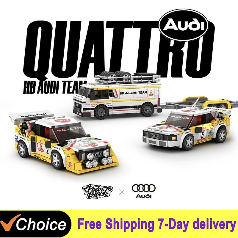 PB8812 1:32 City Speed Champions Sports Quattro S1 Car Model Building Blocks E2 Team Truck Trailer Bricks Kids Gifts For Boys
PB8812 1:32 City Speed Champions Sports Quattro S1 Car Model Building Blocks E2 Team Truck Trailer Bricks Kids Gifts For Boys
