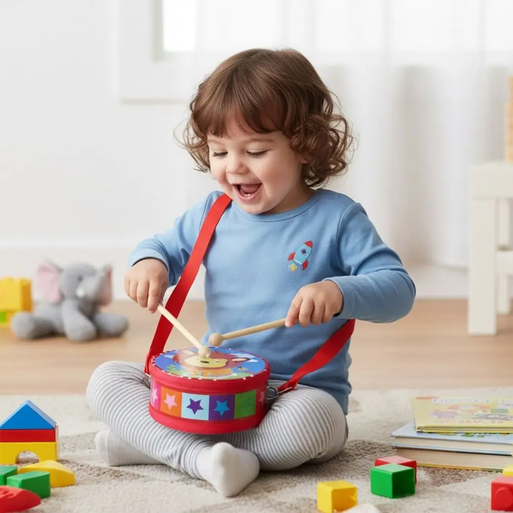 Wooden Material Wooden Percussion Drum Double Sided Animal Pattern Children's Drum Drum Sticks Carry Strap
Wooden Material Wooden Percussion Drum Double Sided Animal Pattern Children's Drum Drum Sticks Carry Strap
