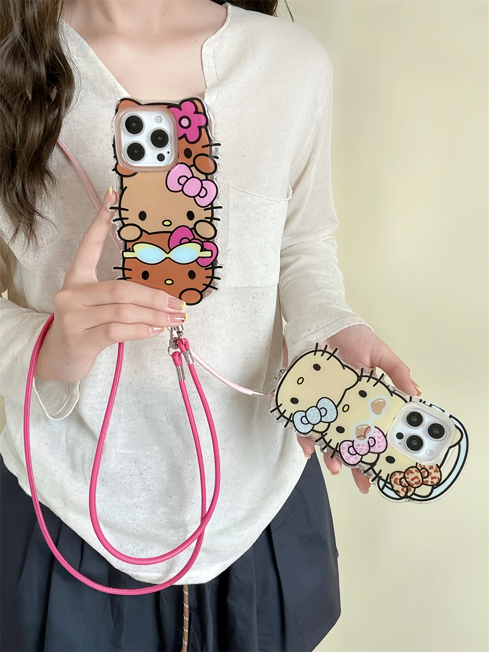 Cute 3D Hellokitty phone case for iPhone 16 15 14 13 Pro Max cover crossbody luxury Anti-fall Cover Korean INS kawaii Fundas
Cute 3D Hellokitty phone case for iPhone 16 15 14 13 Pro Max cover crossbody luxury Anti-fall Cover Korean INS kawaii Fundas