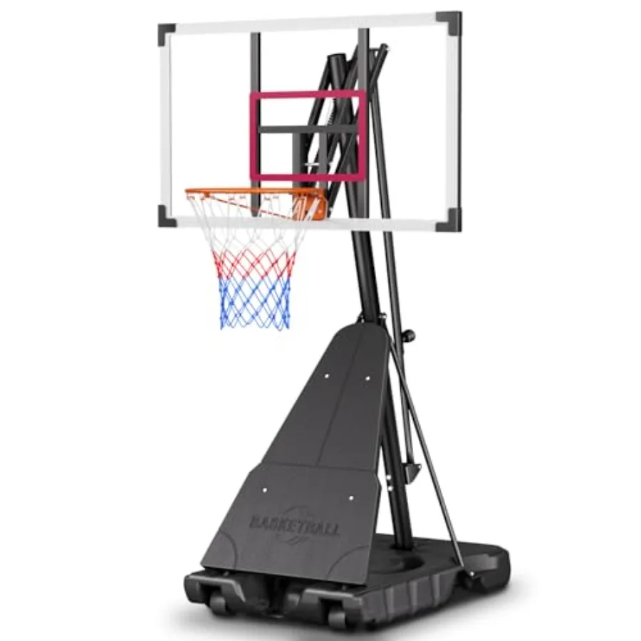 Outdoor portable basketball hoop, 44-inch steel backboard, black finish, stepless height adjustment from 7.5 to 10 feet for dri
Outdoor portable basketball hoop, 44-inch steel backboard, black finish, stepless height adjustment from 7.5 to 10 feet for dri