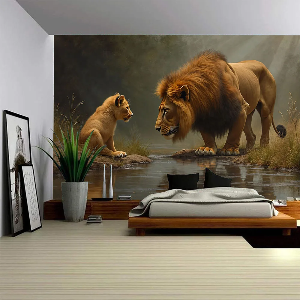 Lion Forest Grand Tapestry - Dreamy Starry Sky Animal Wall Hanging Fabric Art for Living Room Dormitory Home Decor
Lion Forest Grand Tapestry - Dreamy Starry Sky Animal Wall Hanging Fabric Art for Living Room Dormitory Home Decor