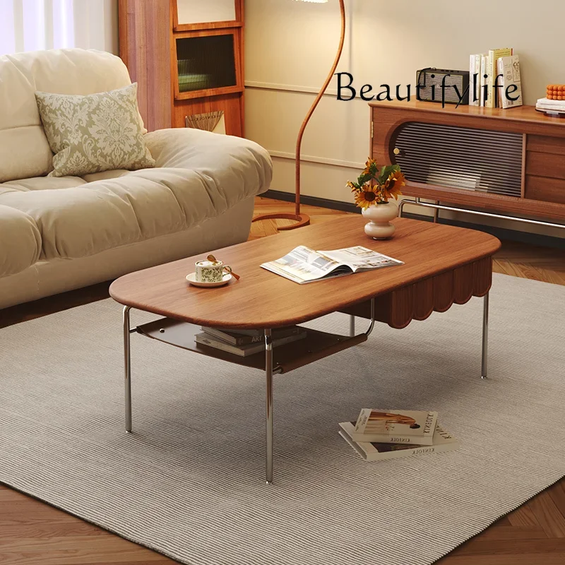 Nordic High-Leg Oval Simple Storage Tea Table Living Room Home Small Apartment Retro Solid Wood Tea Table
Nordic High-Leg Oval Simple Storage Tea Table Living Room Home Small Apartment Retro Solid Wood Tea Table