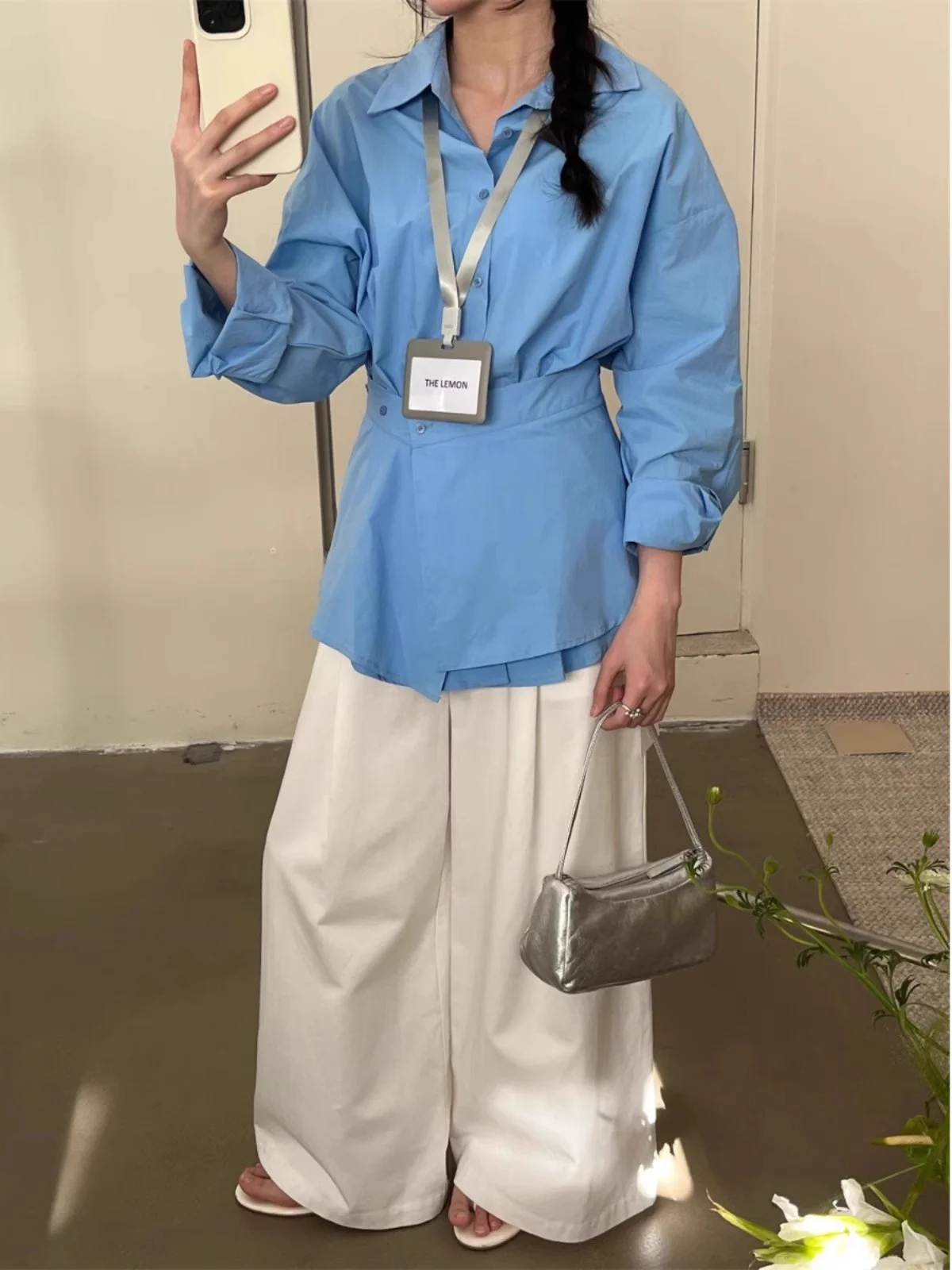 Blue Ne irt Women's Ele Design Detachable Waist Cinching Apron Spring Faion New Sle Commute Wind Loose Fit L...
Blue Ne irt Women's Ele Design Detachable Waist Cinching Apron Spring Faion New Sle Commute Wind Loose Fit L...