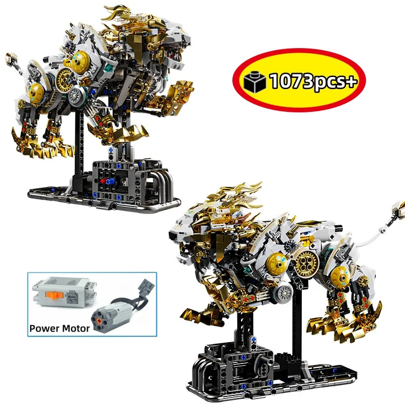 1073PCS Creative Mechanical Lion Building Blocks Set With Movable Parts Kit DIY tabletop decorations Birthday Gift For Kids
1073PCS Creative Mechanical Lion Building Blocks Set With Movable Parts Kit DIY tabletop decorations Birthday Gift For Kids