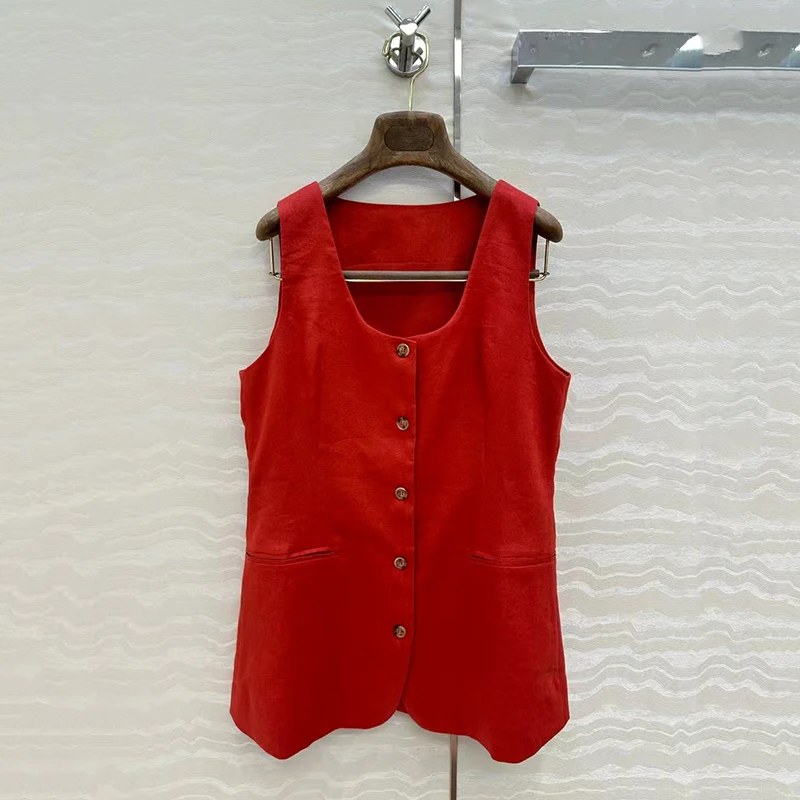 2025 new linen U-neck, cinched waist, high waist, slimming, single-breasted, slimming, medium-length waistcoat for women
2025 new linen U-neck, cinched waist, high waist, slimming, single-breasted, slimming, medium-length waistcoat for women