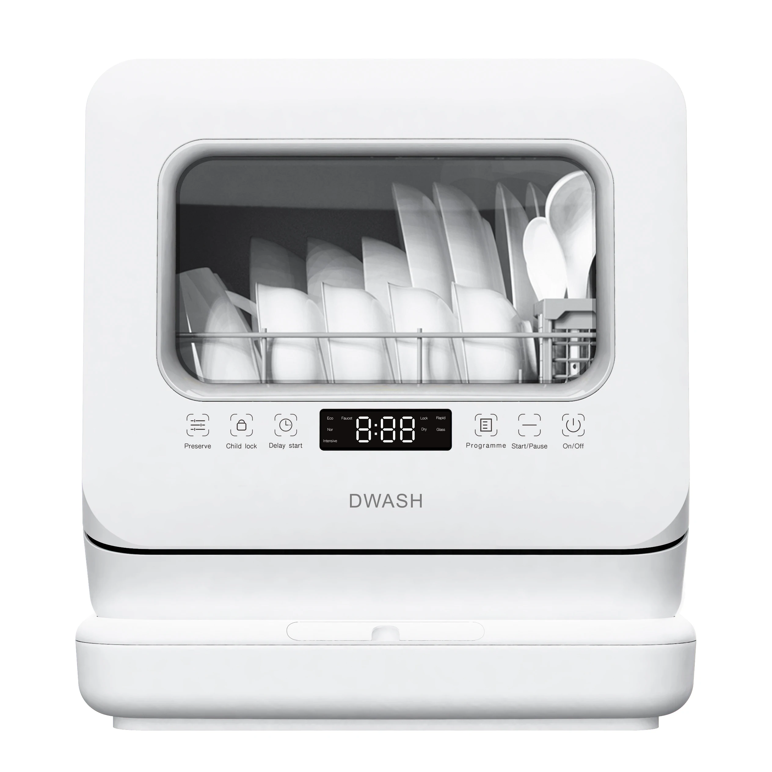 Smart Portable Mini Dishwasher Electric Countertop Home Appliance with Plastic Tank for Kitchen or Hotel Use
Smart Portable Mini Dishwasher Electric Countertop Home Appliance with Plastic Tank for Kitchen or Hotel Use