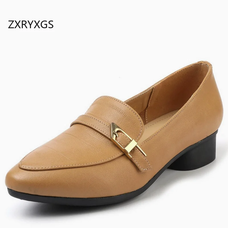 ZXRYXGS Pointed Metal Buckle Premium Genuine Leather Shoes Woman Low Heels 2025 New Spring Soft Sole Comfort Work Banquet Shoes
ZXRYXGS Pointed Metal Buckle Premium Genuine Leather Shoes Woman Low Heels 2025 New Spring Soft Sole Comfort Work Banquet Shoes