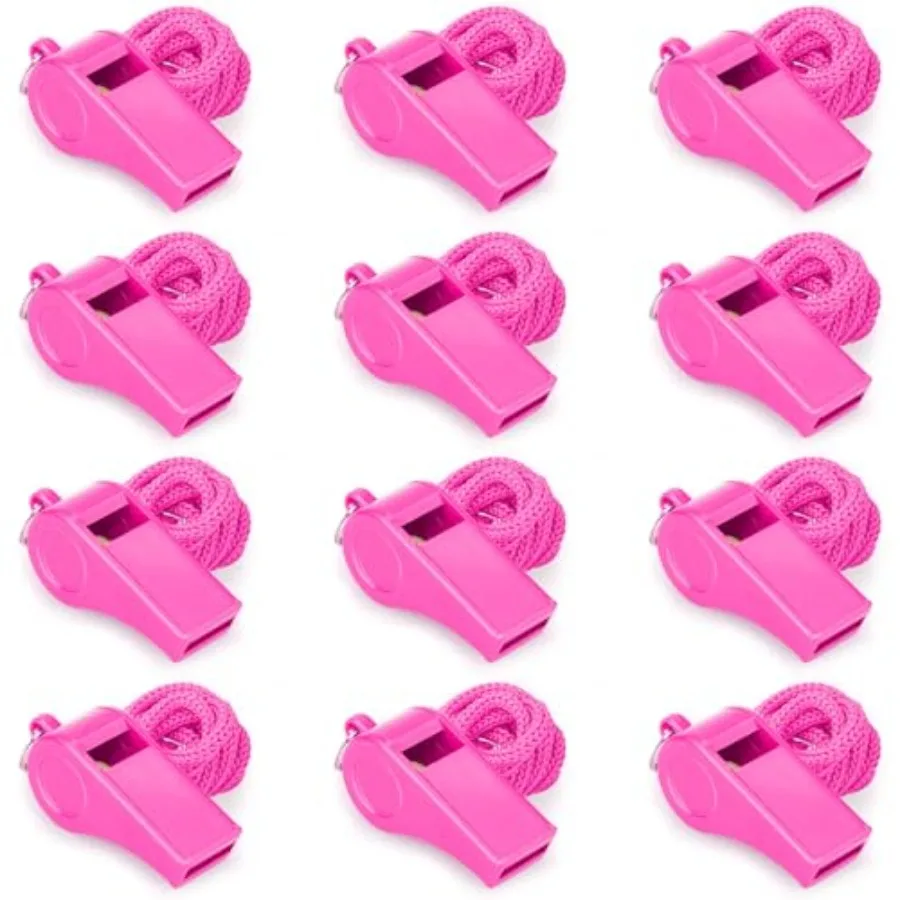 12 Pack Pink Loud 120dB Plastic Whistles with Lanyard HighPitched Safety Whistle for Sports Coaching and Collective Entertainme
12 Pack Pink Loud 120dB Plastic Whistles with Lanyard HighPitched Safety Whistle for Sports Coaching and Collective Entertainme
