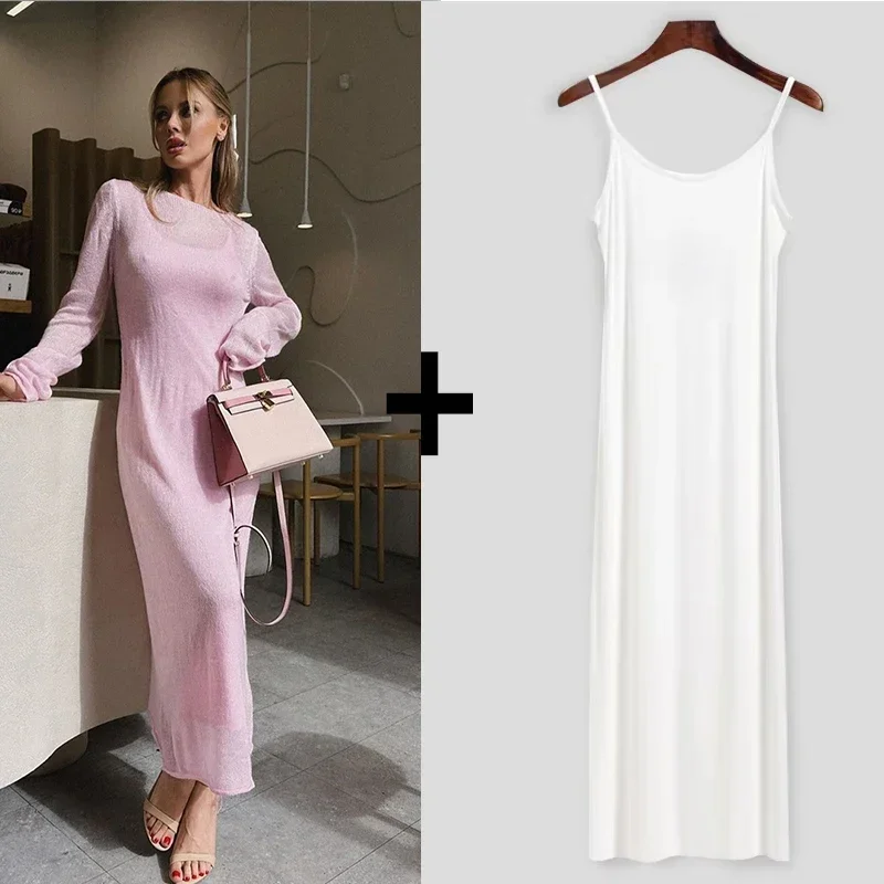 New Autumn O-Neck Elastic Knit Long Dresses Women 2024 Elegant Chic Soft Lady Hollowing Sweater Dresses Femme New
New Autumn O-Neck Elastic Knit Long Dresses Women 2024 Elegant Chic Soft Lady Hollowing Sweater Dresses Femme New