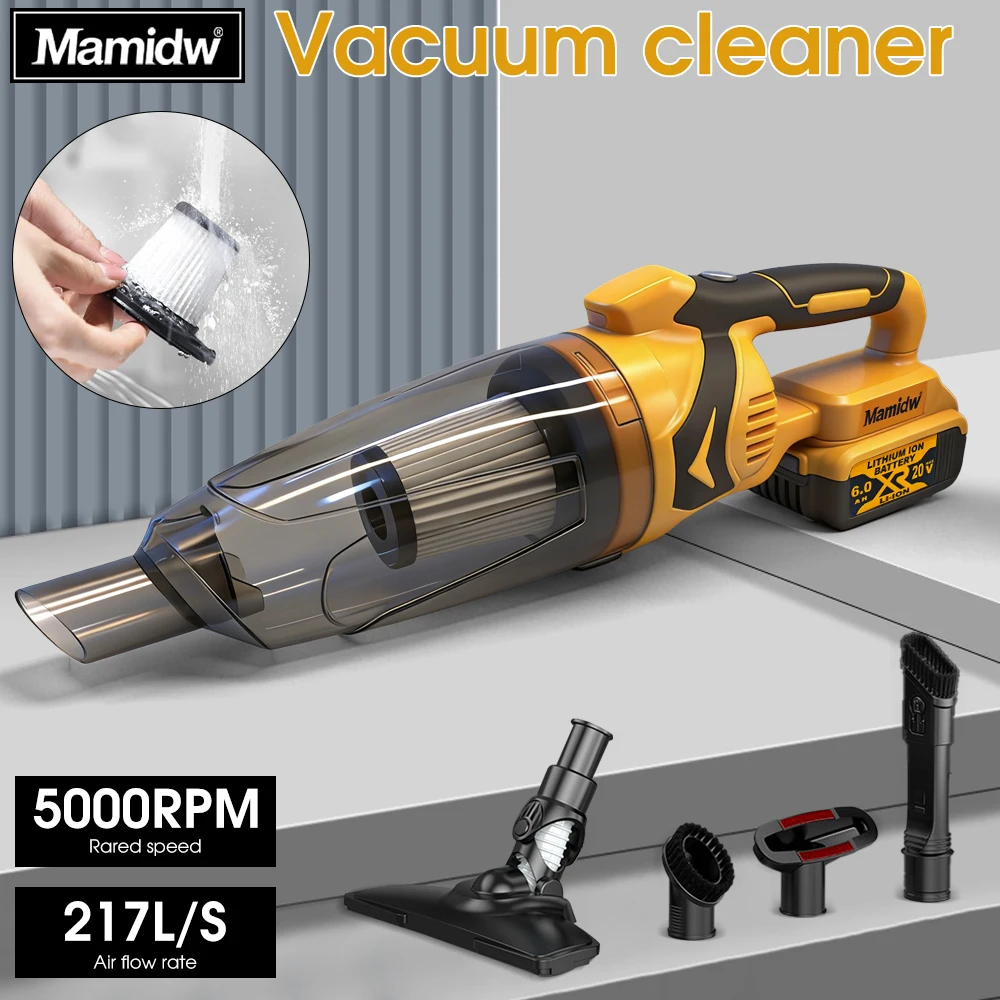 Handheld Cordless Electric Vacuum Cleaner Household Cleaning Tools For DEWALT 20V Battery
Handheld Cordless Electric Vacuum Cleaner Household Cleaning Tools For DEWALT 20V Battery