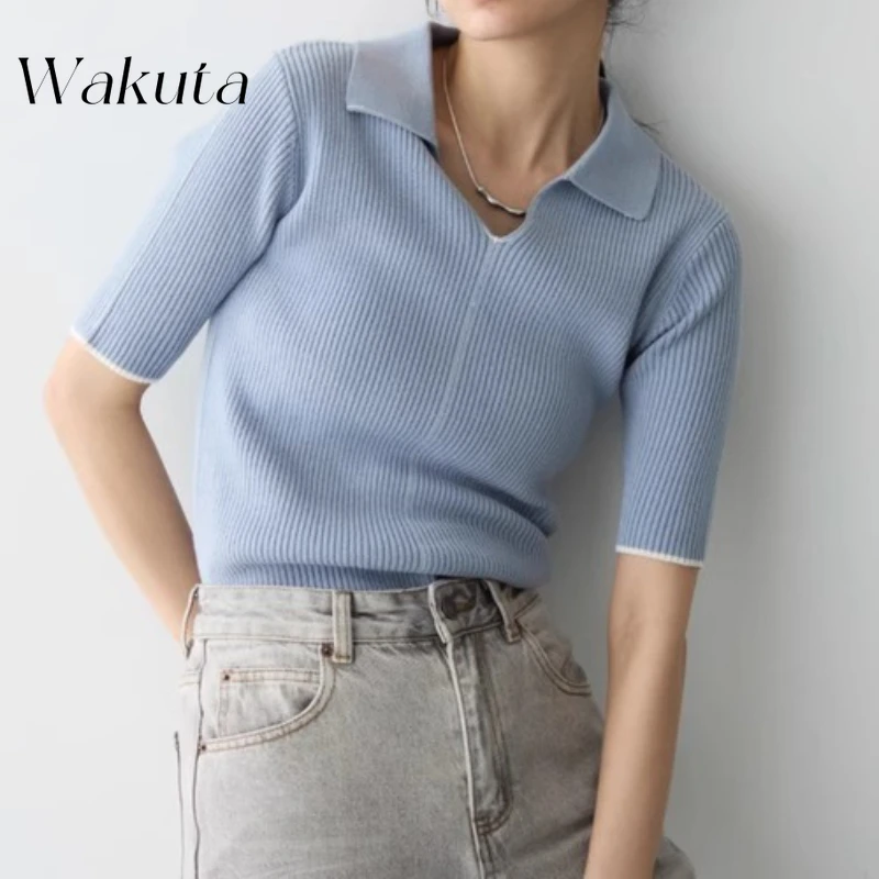 WAKUTA японская повседневная вязаная футболка с короткими рукавами и разрезом, темпераментный однотонный топ в стиле Харадзюку в стиле ретро, укороченные топы Pornhub
WAKUTA японская повседневная вязаная футболка с короткими рукавами и разрезом, темпераментный однотонный топ в стиле Харадзюку в стиле ретро, укороченные топы Pornhub