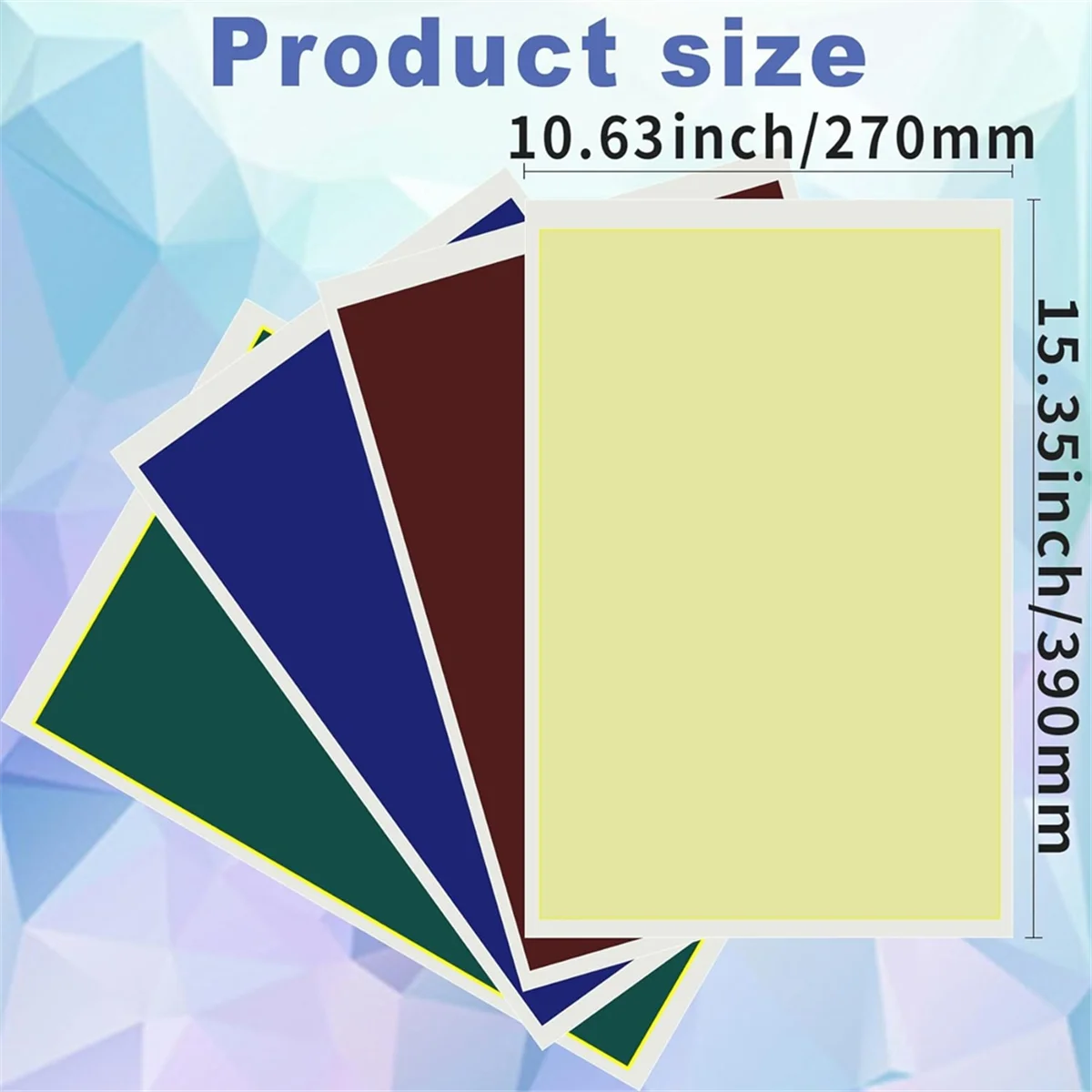 AS63 4Pieces Coloful Laser Engraving Marking Paper 39x27CM Engraving Color Paper Laser Marking Paper for Ceramics Glass Metal
AS63 4Pieces Coloful Laser Engraving Marking Paper 39x27CM Engraving Color Paper Laser Marking Paper for Ceramics Glass Metal