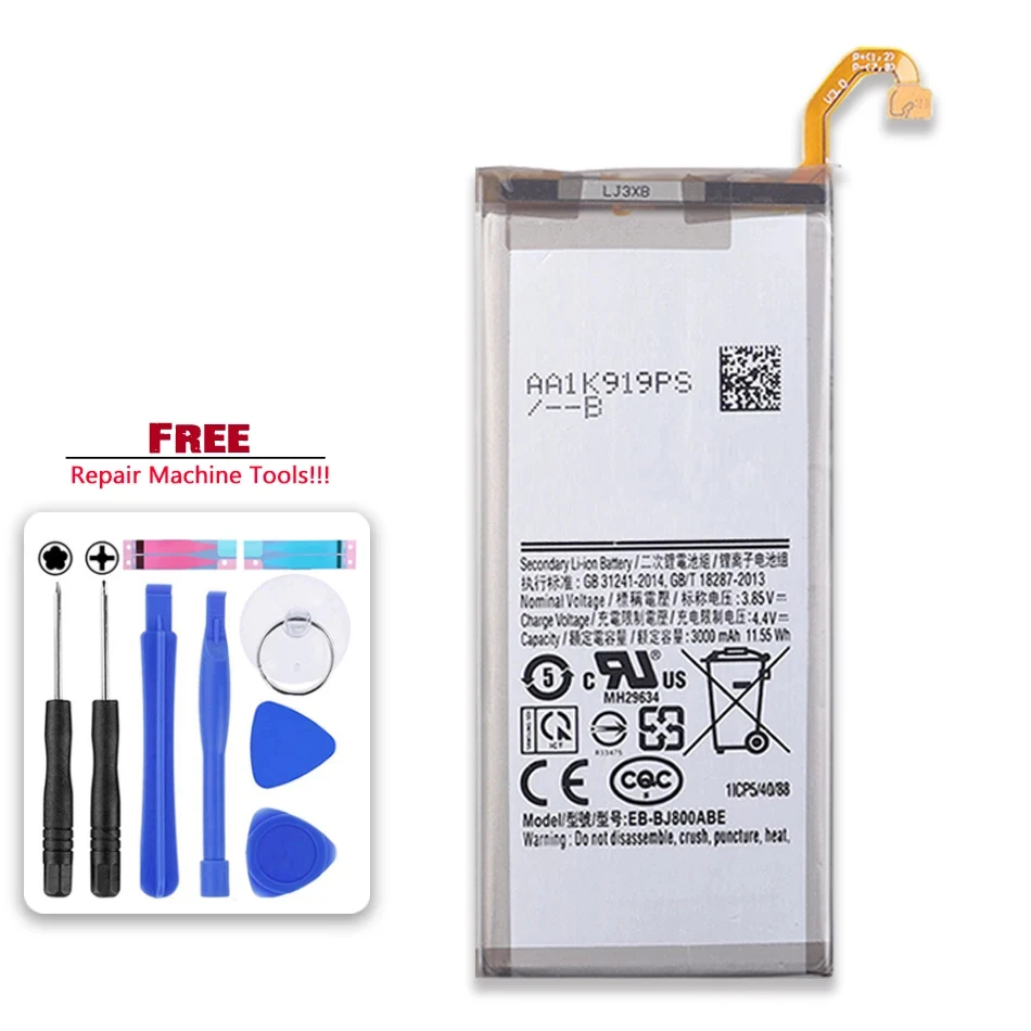 Аккумулятор Kikiss EB-BJ800ABE 3000 мАч для Samsung Galaxy A6 (2018) SM-A600 A600F для Galaxy J6 J600F Bateria
Аккумулятор Kikiss EB-BJ800ABE 3000 мАч для Samsung Galaxy A6 (2018) SM-A600 A600F для Galaxy J6 J600F Bateria