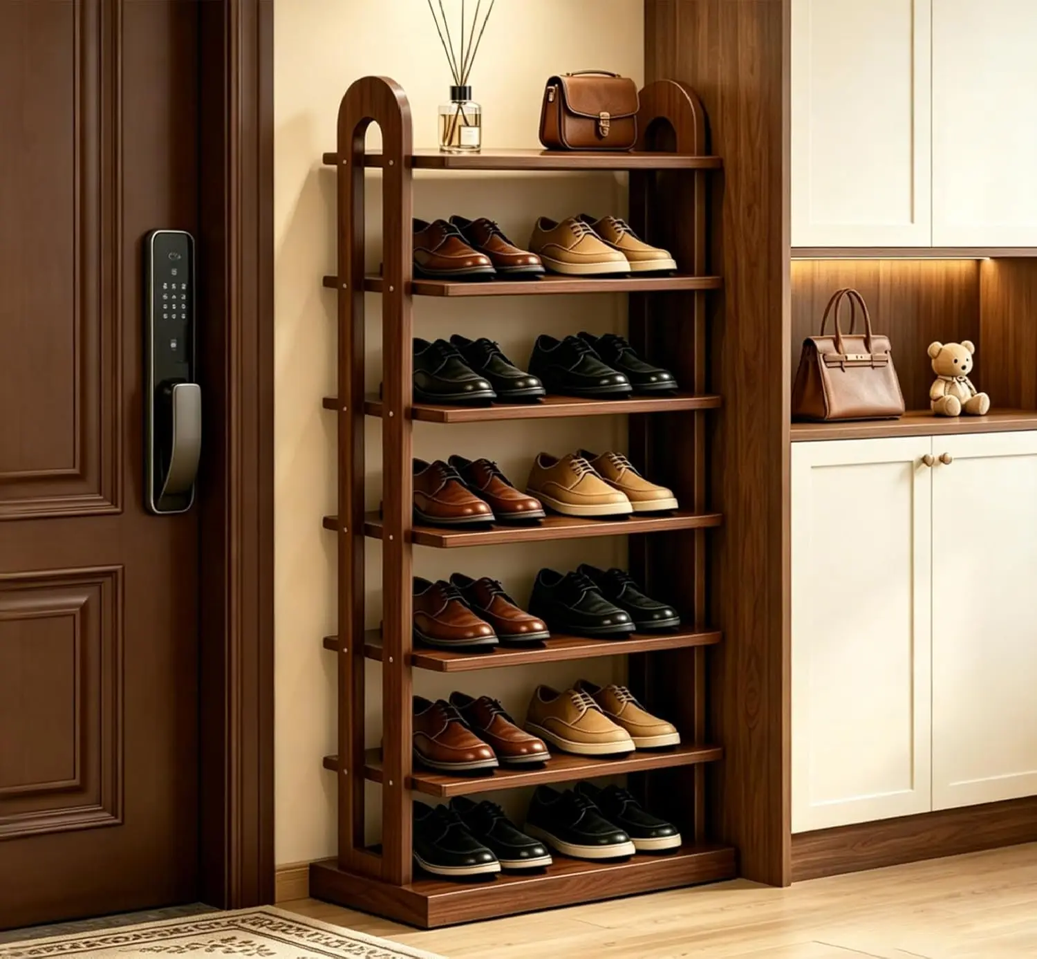 7-Tier Vertical Wooden Shoe Rack Shelf Narrow Free-Standing Entryway Hallway Closet Storage Organizer, Customized
7-Tier Vertical Wooden Shoe Rack Shelf Narrow Free-Standing Entryway Hallway Closet Storage Organizer, Customized