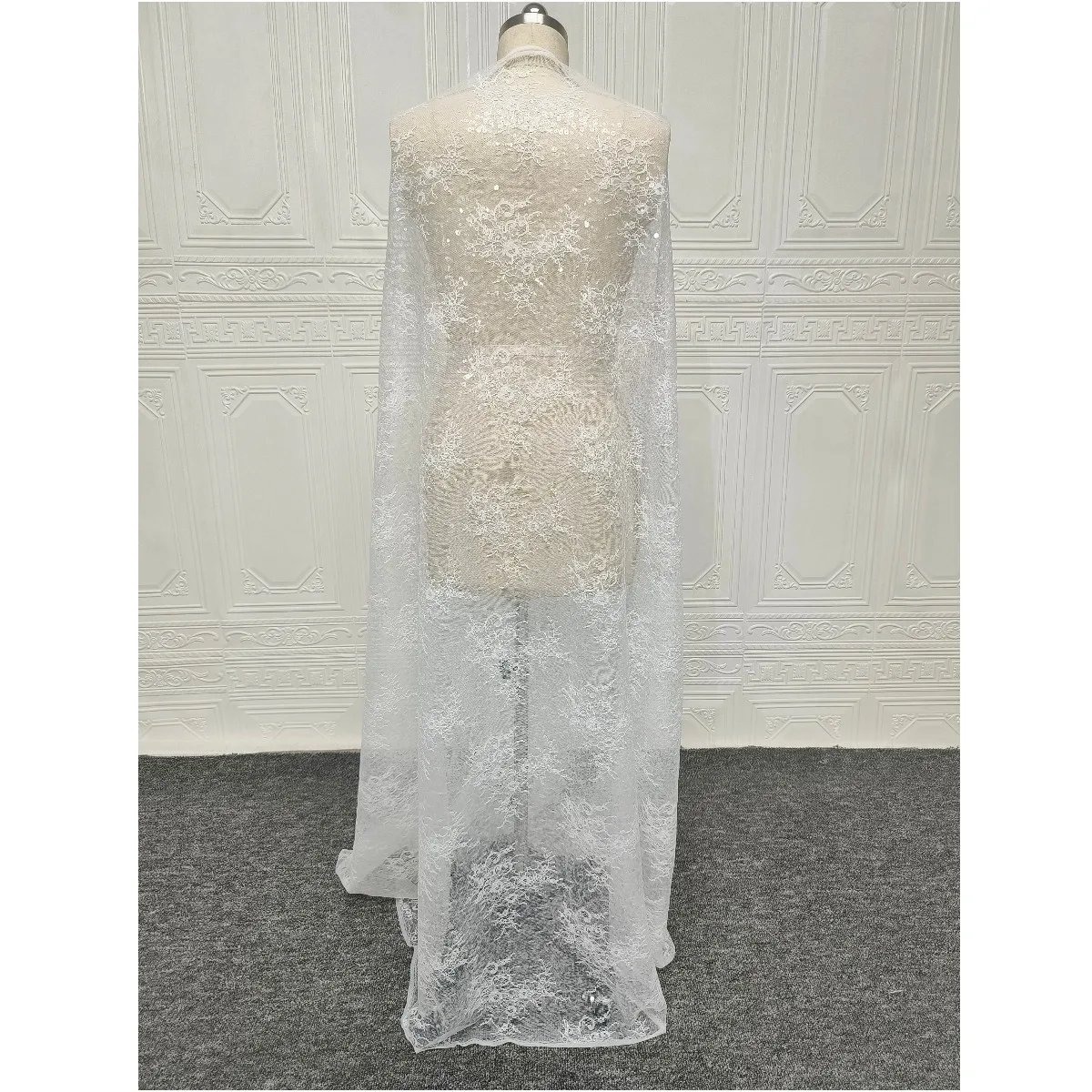 Delicate Mesh Lace Embroidered Floral Pattern with Sequins Wedding Dress Lace Fabric
Delicate Mesh Lace Embroidered Floral Pattern with Sequins Wedding Dress Lace Fabric