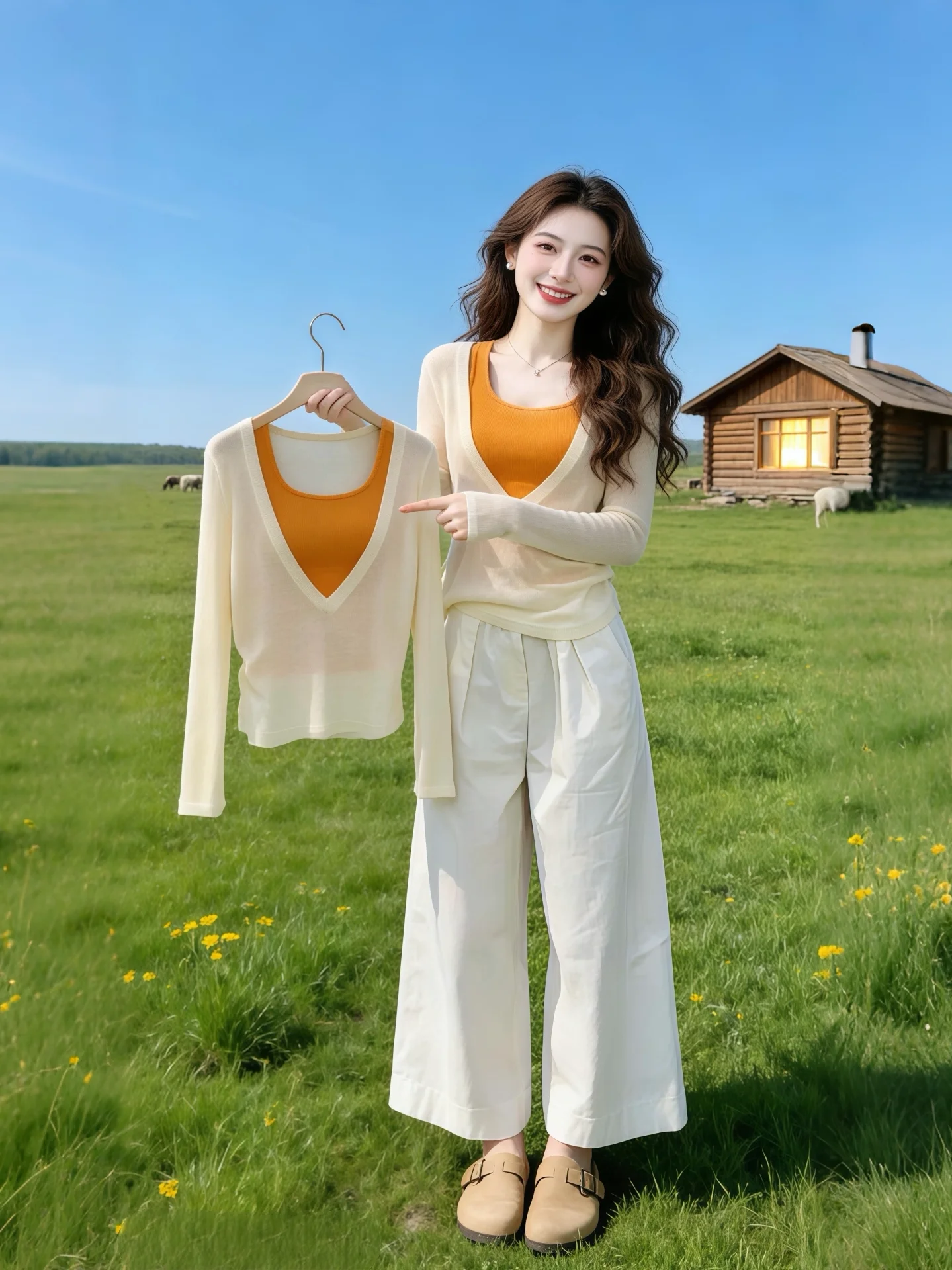 Summer 2026 Women's Breathable Knitted Two-Piece Set Light Maturity Versatile Korean Style V-Neck Long Sleeve T-Shirt And Vest
Summer 2026 Women's Breathable Knitted Two-Piece Set Light Maturity Versatile Korean Style V-Neck Long Sleeve T-Shirt And Vest