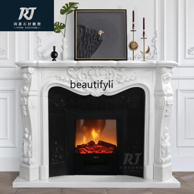 French marble fireplace mantel retro living room background wall decoration customization B06
French marble fireplace mantel retro living room background wall decoration customization B06