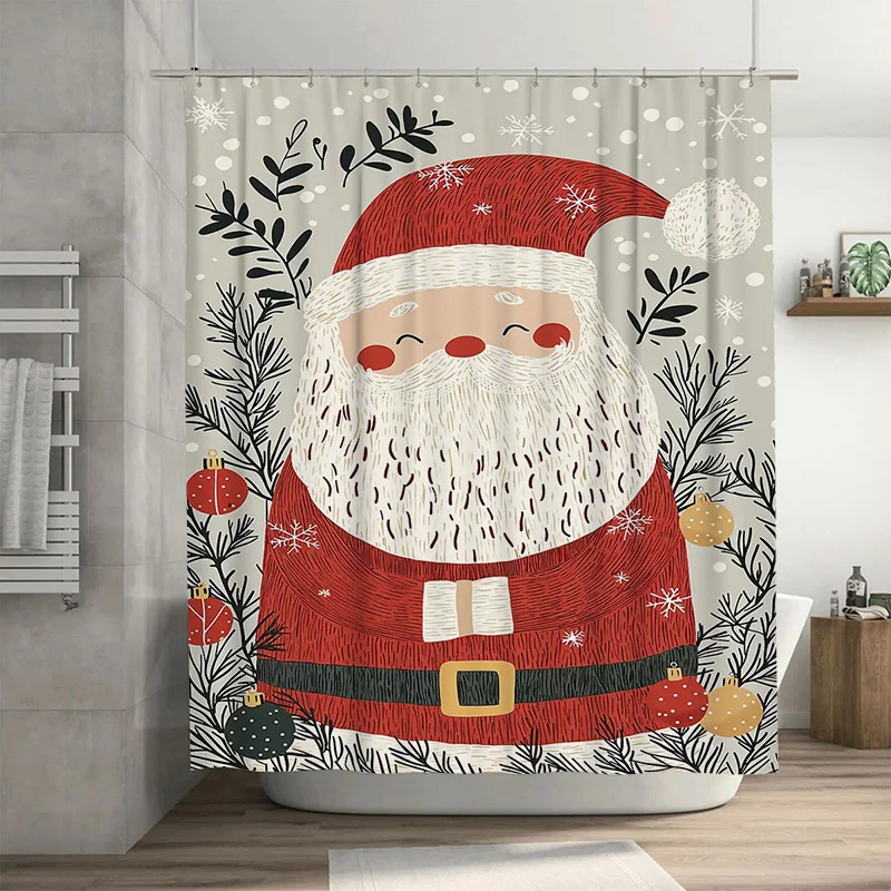 Очаровательная занавеска для душа Tuniu с Санта-Клаусом, праздничный рождественский декор для ванной комнаты, милый праздничный домашний текстильный набор
Очаровательная занавеска для душа Tuniu с Санта-Клаусом, праздничный рождественский декор для ванной комнаты, милый праздничный домашний текстильный набор