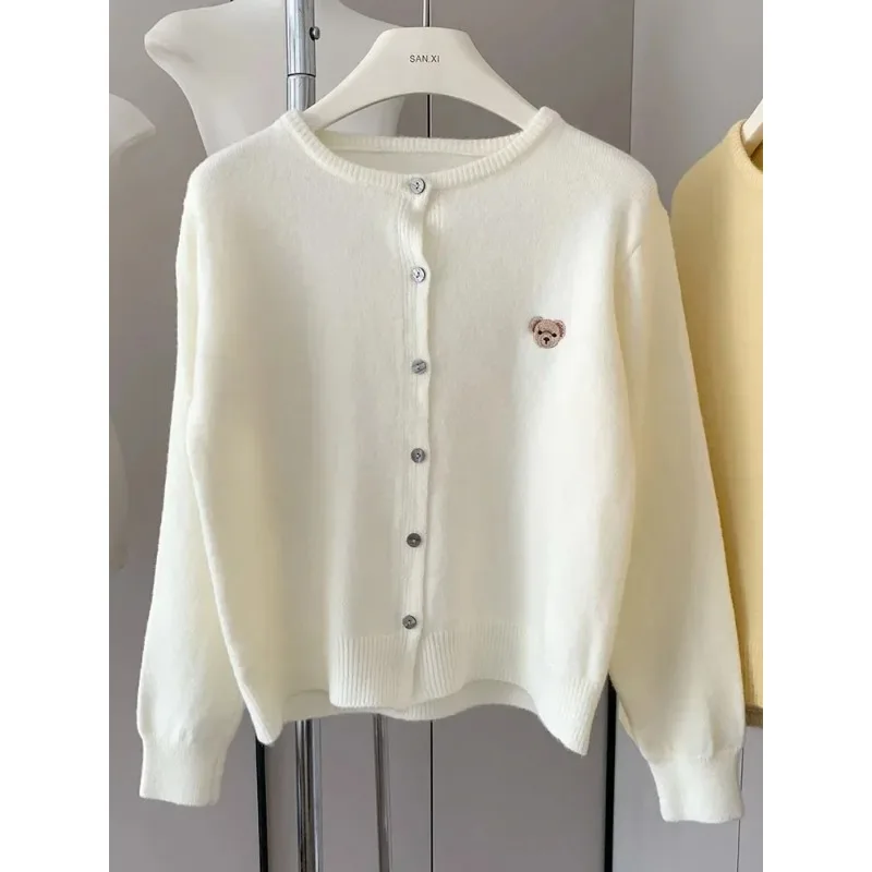Zekye Autumn O-Neck Knit Sweater Sweet Cartoon Embroidery Casual Tops Japanese Fashion Single Breasted Cardigan Harajuku 2025
Zekye Autumn O-Neck Knit Sweater Sweet Cartoon Embroidery Casual Tops Japanese Fashion Single Breasted Cardigan Harajuku 2025