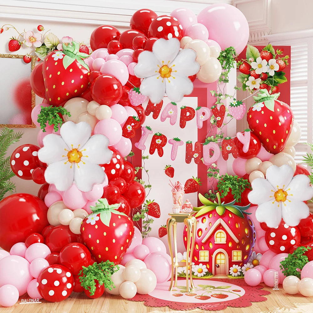 Strawberry Balloon Garland Kit With Happy Birthday Banner Berry First Baby Shower Pink Red Strawberry Shortcake Party Decoration
Strawberry Balloon Garland Kit With Happy Birthday Banner Berry First Baby Shower Pink Red Strawberry Shortcake Party Decoration
