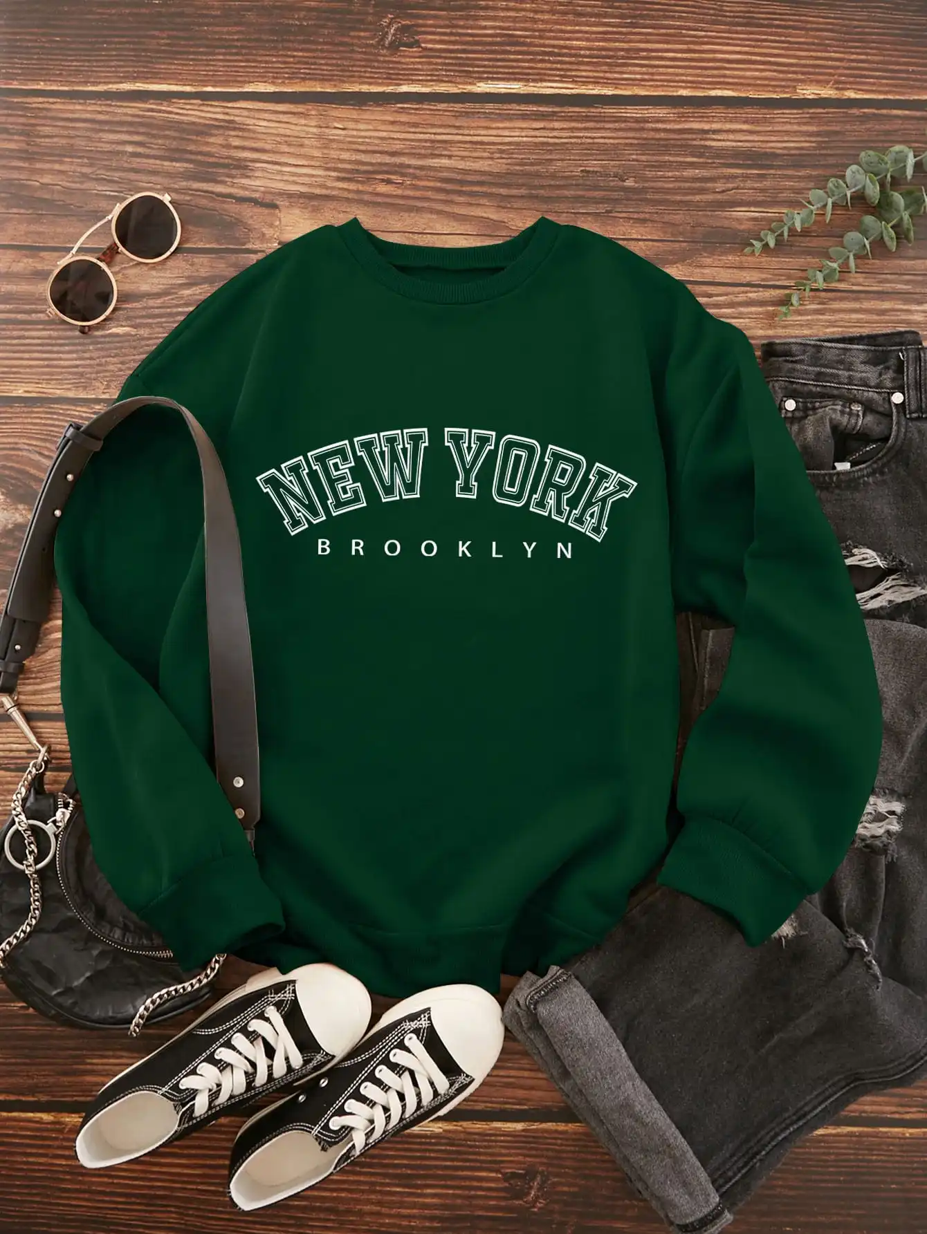 Женский свитшот с графическим принтом Green New York Brooklyn, повседневный осенний пуловер
Женский свитшот с графическим принтом Green New York Brooklyn, повседневный осенний пуловер