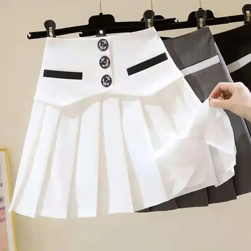 Korean Fashion All-match Button Splicing Pleated Skirt 2023 Summer New Zipper High Waist School Kawaii Preppy Sweet Mini Skirts
Korean Fashion All-match Button Splicing Pleated Skirt 2023 Summer New Zipper High Waist School Kawaii Preppy Sweet Mini Skirts