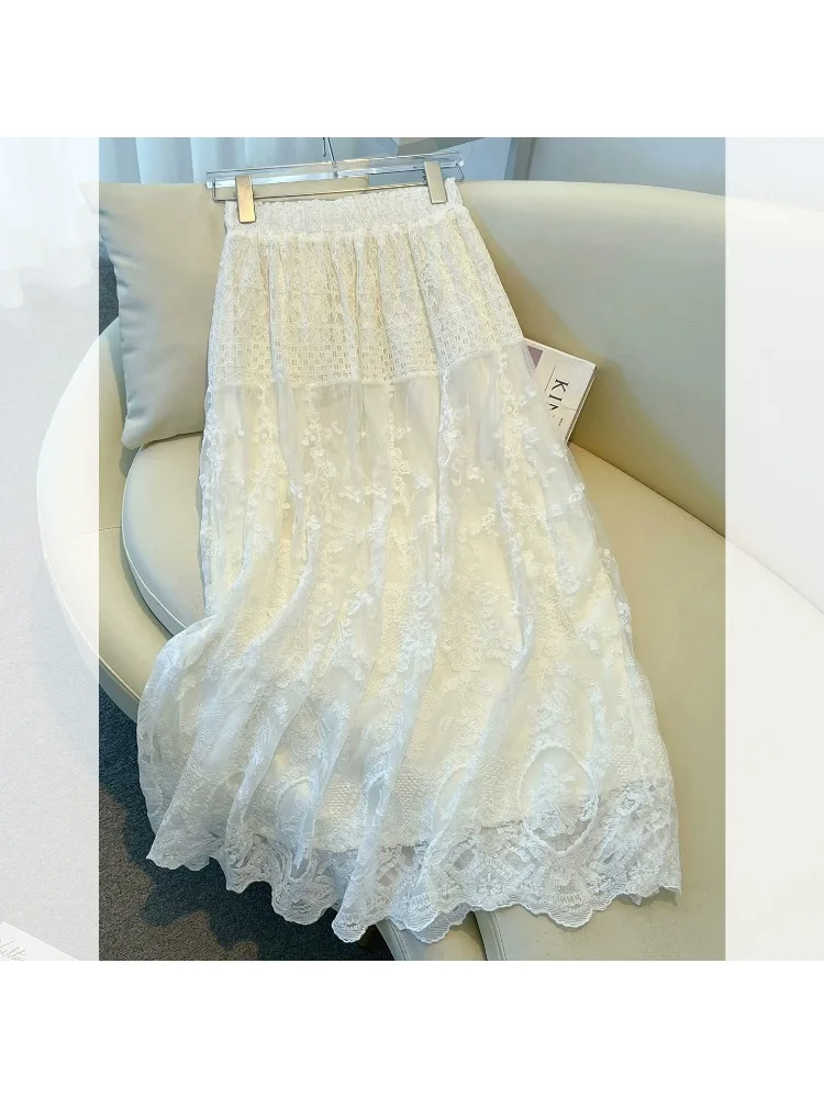 plus Size Women's White Lace Half Skirt Summer Versatile High Waist Cake Long Skirt A-Line Casual Straight Cut Shape
plus Size Women's White Lace Half Skirt Summer Versatile High Waist Cake Long Skirt A-Line Casual Straight Cut Shape