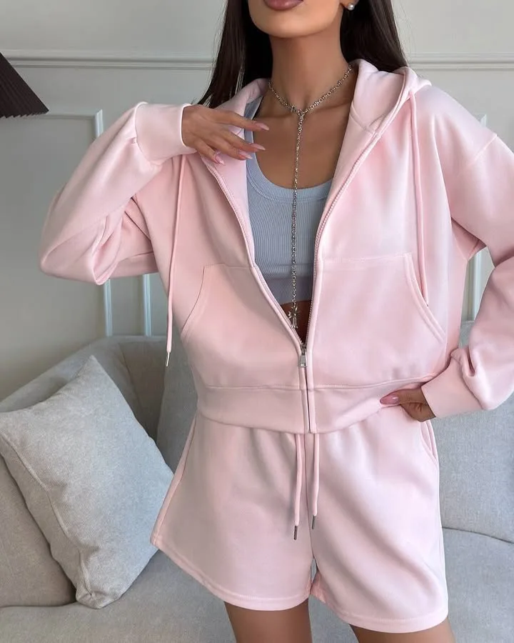 Womens Classic Hoodies and Short Suits Pants Tracksuits Sold Two 2 Piece Outfit Zip Up Sweatshirt Sporty Basic Casual Sweatsuits
Womens Classic Hoodies and Short Suits Pants Tracksuits Sold Two 2 Piece Outfit Zip Up Sweatshirt Sporty Basic Casual Sweatsuits