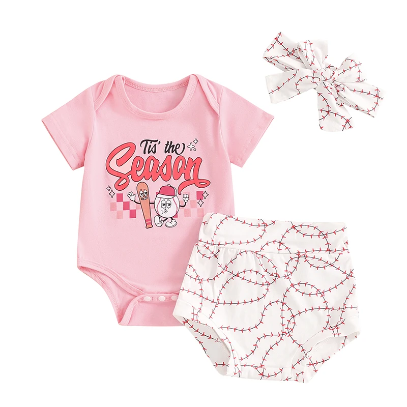 Infant Baby Girl Baseball Outfit Letter Print Romper Baseball Print Shorts Headband 3Pcs Set Summer Game day Clothes
Infant Baby Girl Baseball Outfit Letter Print Romper Baseball Print Shorts Headband 3Pcs Set Summer Game day Clothes