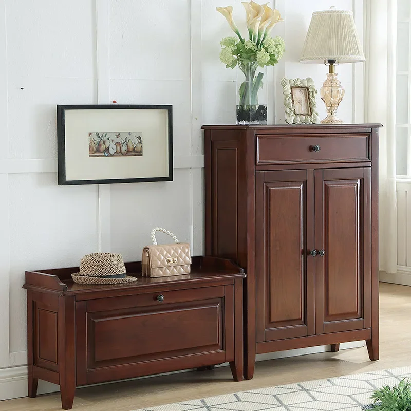 American solid wood shoe cabinet, European-style door entry large-capacity entrance cabinet tipping bucket thin two
American solid wood shoe cabinet, European-style door entry large-capacity entrance cabinet tipping bucket thin two