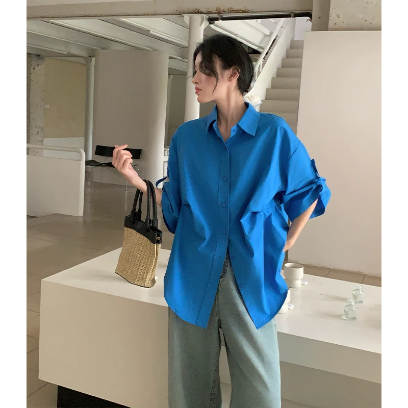 New Elegant Solid Color Temperament Shirt For Women Summer New Polo Short Sleeve Single Breasted Cardigan Fashion Casual Top
New Elegant Solid Color Temperament Shirt For Women Summer New Polo Short Sleeve Single Breasted Cardigan Fashion Casual Top