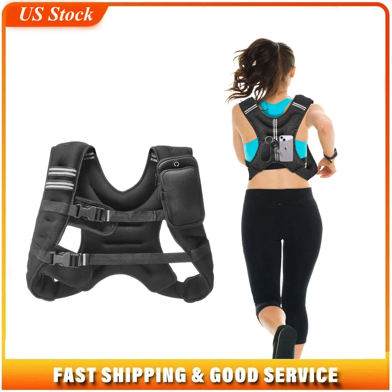 Weighted Vest, 12 lbs Weight Vest with Reflective Stripe, Adjustable Buckle Body Weight Vest for Men Women, Workout Equipment for Strength Training, Running, Jogging, Fitness, and Weight Loss
Weighted Vest, 12 lbs Weight Vest with Reflective Stripe, Adjustable Buckle Body Weight Vest for Men Women, Workout Equipment for Strength Training, Running, Jogging, Fitness, and Weight Loss