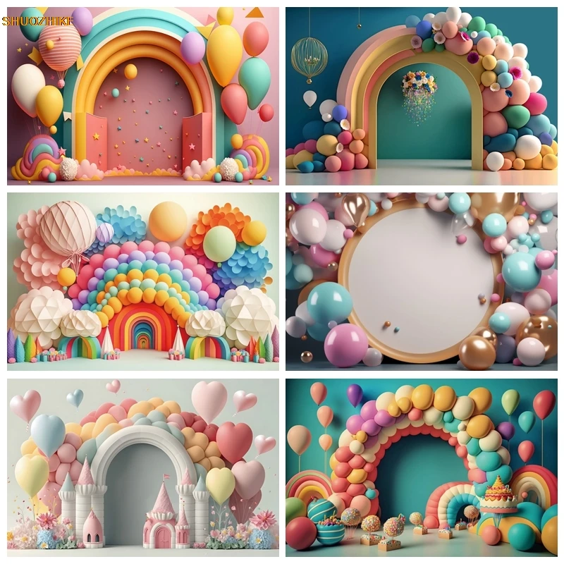 Newborn Baby 1st Birthday Party Backdrop for Photography Boy and Girl Cakes Mash Balloons Photographic Background Photo Studio
Newborn Baby 1st Birthday Party Backdrop for Photography Boy and Girl Cakes Mash Balloons Photographic Background Photo Studio