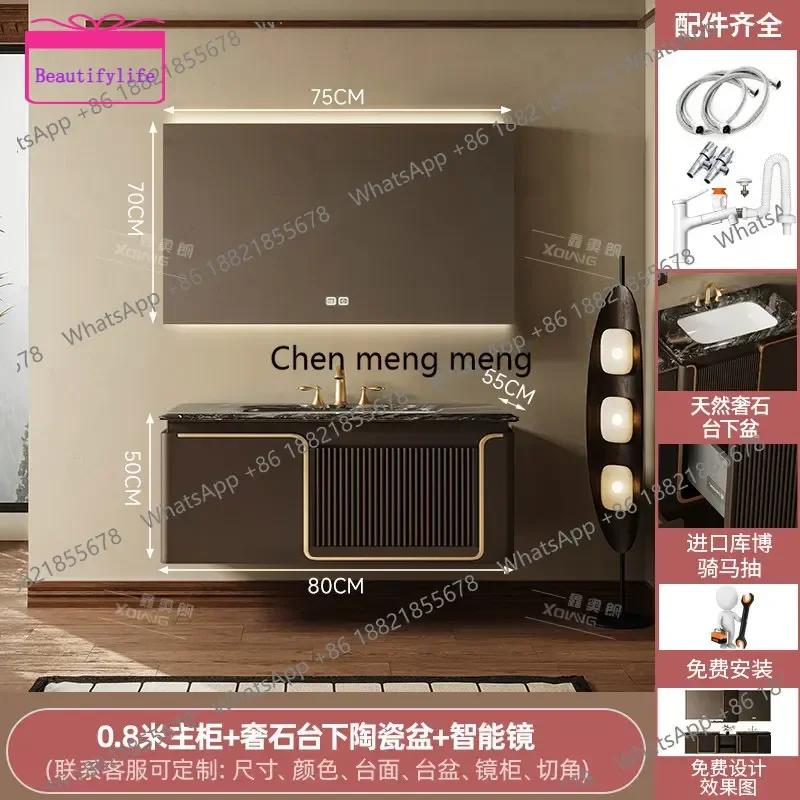 YL Original design haute couture French retro oak bathroom cabinet combination bathroom luxury stone double basin hand wash st
YL Original design haute couture French retro oak bathroom cabinet combination bathroom luxury stone double basin hand wash st